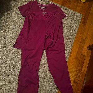 Maroon purple label scrubs